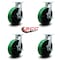 Service Caster 12 Inch Heavy Duty Green Poly on Cast Iron Swivel Caster Set with Brakes, 4PK SCC-KP92S1230-PUR-GB-SLB-4 - alternate 4